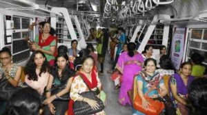 women travel local trains