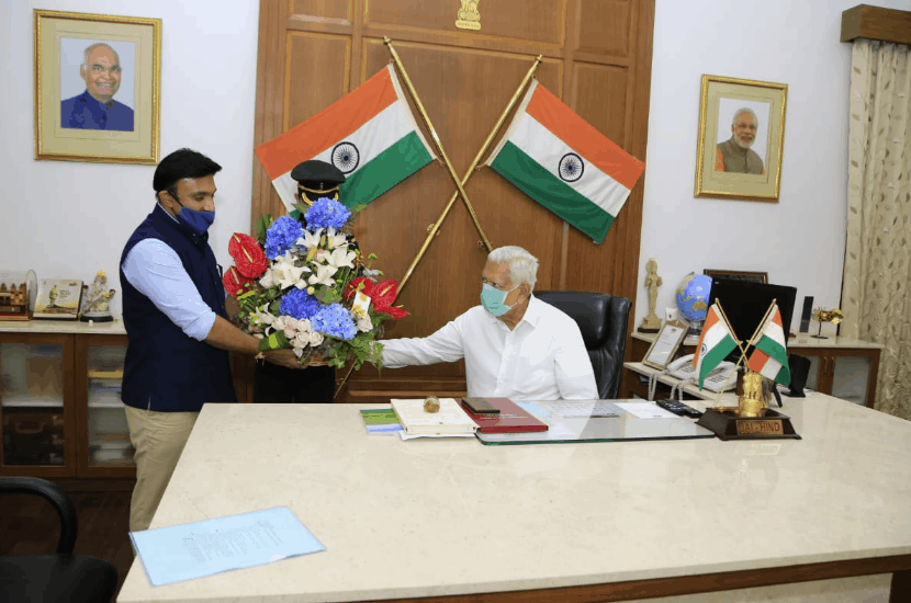 Sudhakar visits Rajabhavana Saaksha TV