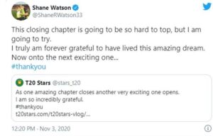 shene watson tweet saakshatv csk ipl 2020