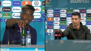 Paul Pogba removed a bottle of Heineken beer saakshatv euro cup