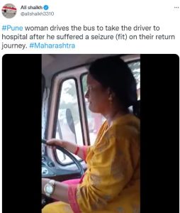 Women drive the bus for 10 km Saaksha Tv