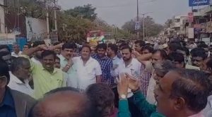 JDS-Congress protest in srinivaspur kolar saaksha tv
