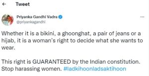 Priyanka Gandhi twit Saaksha Tv