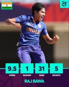 Under-19 World Cup Final raj-bawa creates history saaksha tv