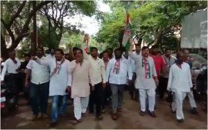 GST for essentials - Congress protests Dharwad saaksha tv