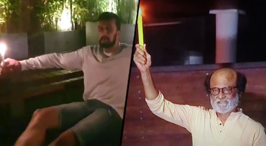 ಮೋದಿ ಮಾತಿನಂತೆ ದೀಪ ಬೆಳಗಿದ ಸ್ಟಾರ್ಸ್..!