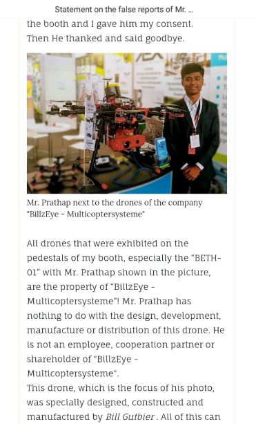 ‘ ಡ್ರೋನ್ ನೀವೇ ಡ್ರೋನ್ ನೀವೇ ತಯಾರಿಸಿದ್ರೆ ಸಾಬೀತು ಪಡಿಸಿ : ಪ್ರತಾಪ್ ಗೆ ಜರ್ಮನಿ ಕಂಪನಿ ಎಚ್ಚರಿಕೆ..!