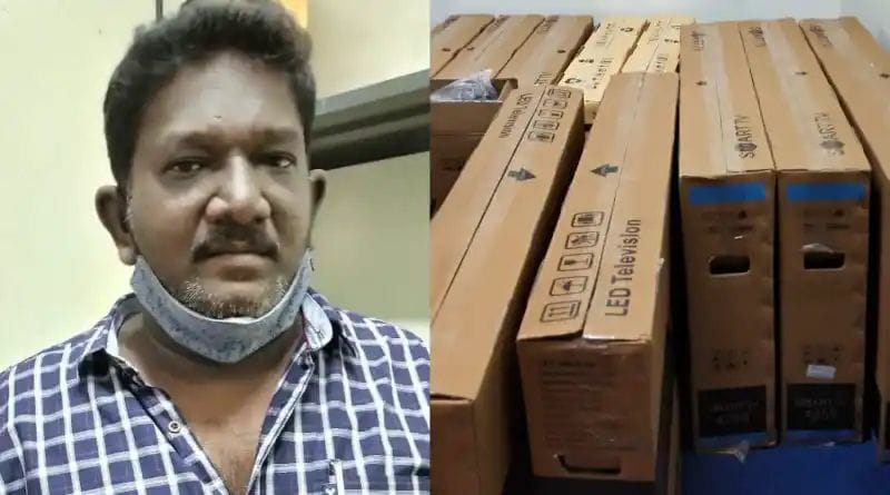 ಪ್ರತಿಷ್ಟಿತ ಕಂಪೆನಿಯ ಸ್ಟಿಕ್ಕರ್ ಅಂಟಿಸಿ ದುಬಾರಿ ಬೆಲೆಗೆ ಟಿವಿ ಮಾರುತ್ತಿದ್ದ ವಂಚಕನ ಬಂಧನ