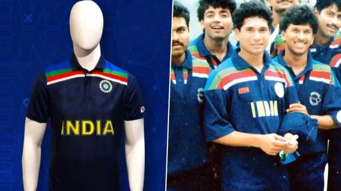 team india new jersy retro blue saakshatv