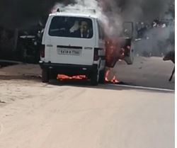 Burning Omini Car Saaksha Tv
