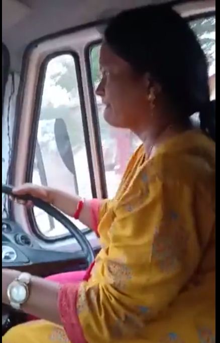 Women drive the bus for 10 km Saaksha Tv