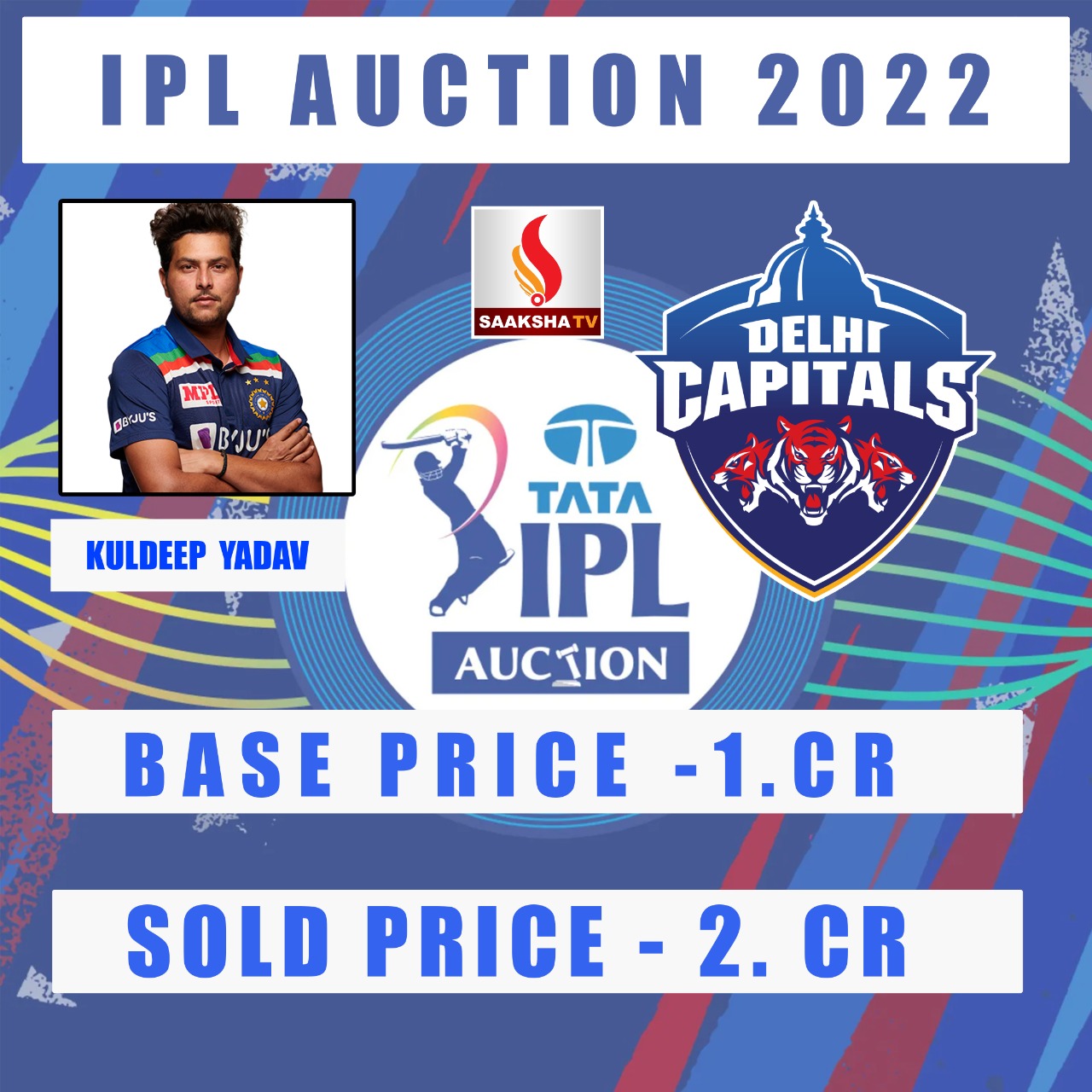 IPL 2022 LIVE Auction : ದೆಹಲಿ ಕ್ಯಾಪಿಟಲ್ಸ್ ಗೆ ಸೇಲಾದ ಕುಲದೀಪ್ ಯಾದವ್