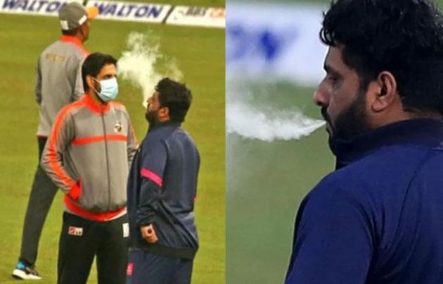 mohammad-shehzad-caught-smoking-field saaksha tv
