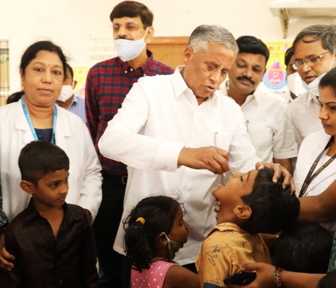 Polio drops V somanna Bangalore saaksha tv