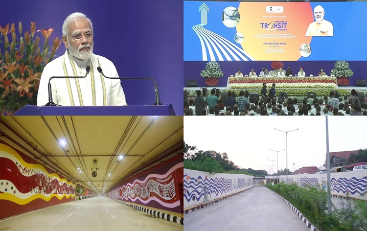 ಸುರಂಗ ಮಾರ್ಗ ಉದ್ಘಾಟನೆ  ವೇಳೆ  ಕಸ ಎತ್ತಿಹಾಕಿದ ಮೋದಿ (ವೀಡಿಯೋ)  