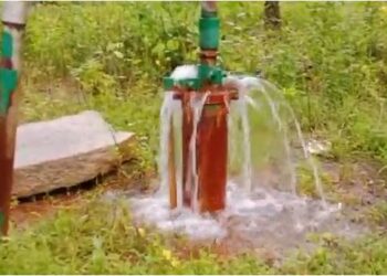 Shimoga Boiling water in bore well saaksha tv