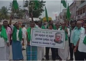Haveri Farmers protest against KB Koliwada saaksha tv