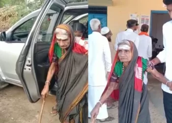 Karnataka Assembly Election: ಮತಗಟ್ಟೆಗೆ ಬಂದು ಹಕ್ಕು ಚಲಾಯಿಸಿದ 105ರ ಅಜ್ಜಿ!
