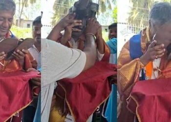 ಅಭಿಮಾನಿ ಪಾದರಕ್ಷೆ ತಲೆ ಮೇಲಿಟ್ಟುಕೊಂಡ ಬೆಲ್ಲದ್‌!