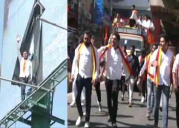 ಕನ್ನಡ ನಾಮಫಲಕ ಕಡ್ಡಾಯಕ್ಕೆ ಕರವೇ ಒತ್ತಾಯ!