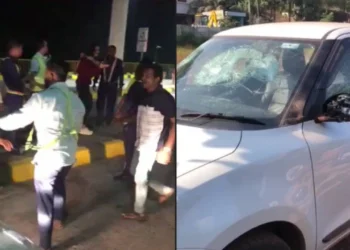 ಟೋಲ್ ಸಿಬ್ಬಂದಿಯಿಂದ ಪ್ರಯಾಣಿಕರ ಮೇಲೆ ಹಲ್ಲೆ!