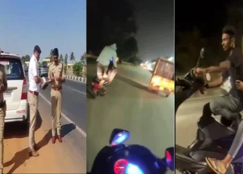 ಹೆದ್ದಾರಿಯಲ್ಲಿ ವ್ಹೀಲಿಂಗ್ ಮಾಡುತ್ತಿದ್ದವರು ಅಂದರ್!