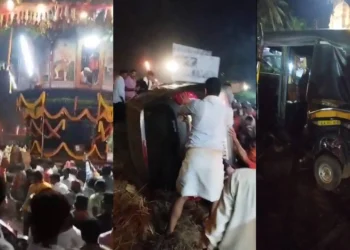 ರಥ ಹೋಗುವ ದಾರಿಯಲ್ಲಿ ವಾಹನ ಜಖಂ!