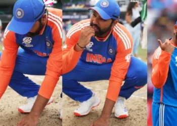 ಚಿರಋಣಿ; ಪಿಚ್ ನ ಹುಲ್ಲು ತಿಂದ ನಾಯಕ ರೋಹಿತ್ ಶರ್ಮಾ