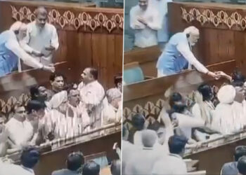 ಮೋದಿ ಭಾಷಣಕ್ಕೆ ಅಡ್ಡಿ ಮಾಡುತ್ತಿದ್ದ ಸದಸ್ಯರಿಗೆ ನೀರು ನೀಡಿದ ಮೋದಿ