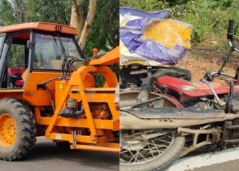 ಬೈಕ್ ಸವಾರನ ಮೇಲೆ ಹರಿದ ಕ್ರೇನ್!