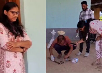 ಕಾರು ಹರಿದು ಗಾಯಗೊಂಡಿದ್ದ ನಾಗರಹಾವು; ಚಿಕಿತ್ಸೆ ನೀಡಿದ ವೈದ್ಯೆ