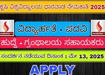 ಕೃಷಿ ವಿಶ್ವವಿದ್ಯಾಲಯ ಧಾರವಾಡ ನೇಮಕಾತಿ 2025