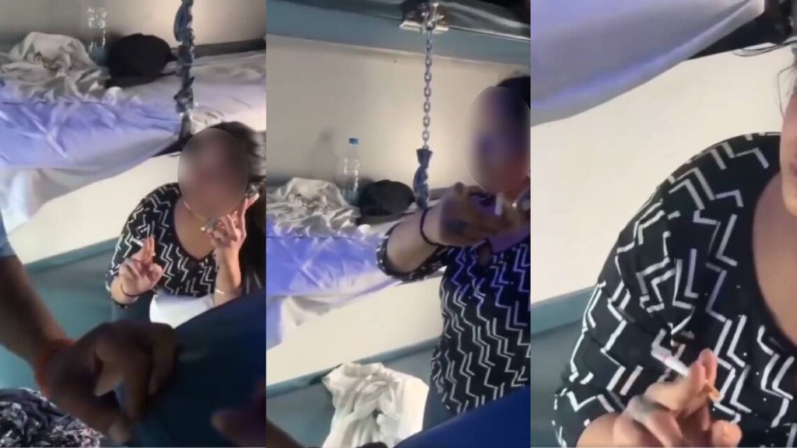 A Young Girl Smoking in train AC Coach, video viral