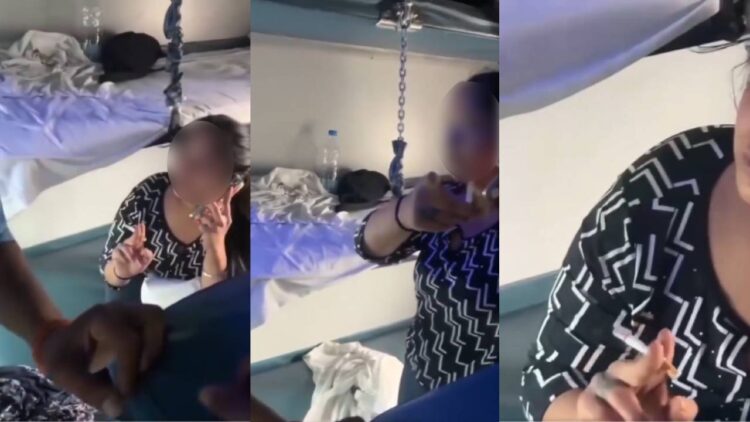 A Young Girl Smoking in train AC Coach, video viral