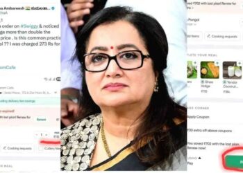 115 ರೂಪಾಯಿ ಪೊಂಗಲ್ ತರಿಸಲು 273 ರೂಪಾಯಿ ಪಾವತಿ: ಸ್ವಿಗ್ಗಿ ದರದ ವಿರುದ್ಧ ಸುಮಲತಾ ಅಂಬರೀಶ್ ಕೆಂಡಾಮಂಡಲ