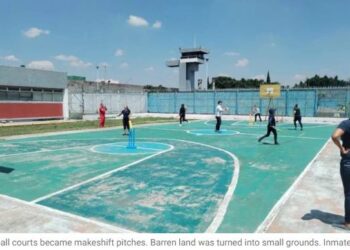 Basketball courts became makeshift pitches in mexico jail