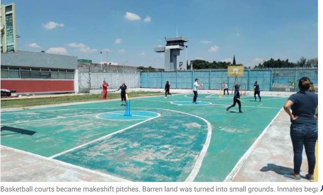 Basketball courts became makeshift pitches in mexico jail