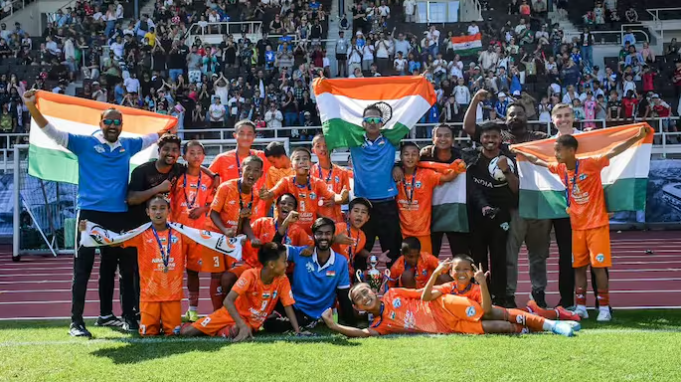 India’s Minerva Academy Under-12 boys have added another major international title to their growing collection, successfully defending the Gothia Cup after beating Brazilian side RS Sports Yellow