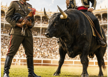 Gallic Rooster destroyed by the charge of the Spanish Bull!" 🐂🔥🇫🇷