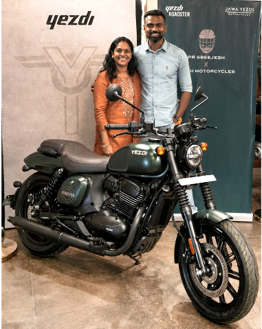 PR Sreejesh Becomes First Owner of 2026 Yezdi Roadster Green Mamba in India