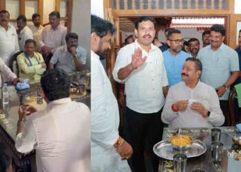 ಆರಾಮ ಇದ್ದೀರಾ ಅಣ್ಣಾ ಎನ್ನುತ್ತಲೇ ಯತ್ನಾಳ್ ಎದುರು ಕುಳಿತ ವಿಜಯೇಂದ್ರ: ಬದ್ಧ ವೈರಿಗಳ ನಡುವೆ 30 ನಿಮಿಷಗಳ ರಹಸ್ಯ ಮಾತುಕತೆ-ಛಬ್ಬಿ ಚಹಾ ಕೂಟದಲ್ಲಿ ಅರಳಿದ ಹೊಸ ರಾಜಕೀಯ ಸಮೀಕರಣ